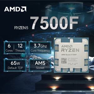 새로운 AMD Ryzen 5 7500F 3.7GHz 6코어 12스레드 L3=32M 프로세서 65W R5 7500F 소켓 AM5 5NM DDR5 새로운 냉각 장치 없음