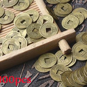 100 Pcs 골동품 동전 공예 풍수 동전 건강 부 매력에 대한 고대 중국 I Ching 동전