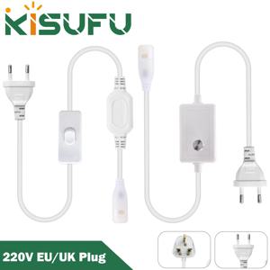 220V 230V COB LED 스트립 EU/UK 전원 플러그 스위치/10MM 너비 COB LED 스트립 조명용 조광기 플러그