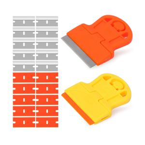 미니 플라스틱 면도날 스크레이퍼 유리 청소 스크레이퍼 금속/플라스틱 블레이드 포함 접착제 스티커 페인트 제거용 창문 스크레이퍼