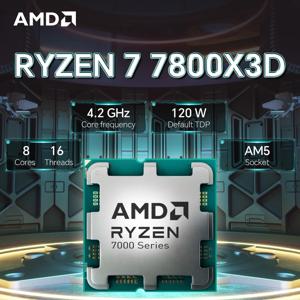 AMD Ryzen 7 7800X3D 4.2GHz 5NM L3=96M 프로세서 8코어 16스레드 R7 7800X3D DDR5 120W 소켓 AM5 새 제품이지만 팬 없음