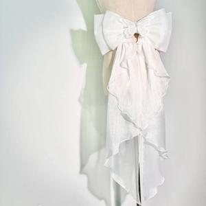 후행 활 반짝 이는 실크 더블 레이어 Bowknot 분리형 장식 로리타 드레스 웨딩 드레스 핀과 대형 허리 액세서리