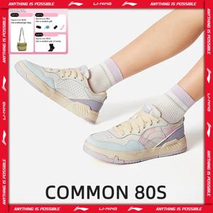 Li-Ning 여성용 COMMON 80S 라이프스타일 슈즈 듀얼 쿠션 편안한 리바운드 소프트 웨어러블 LiNing 클래식 캐주얼 스니커즈 AGCV208