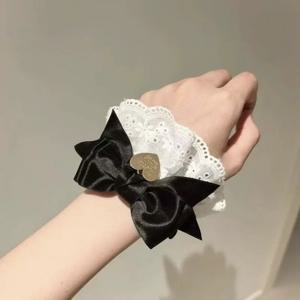 1pcs 로리타 핸드 슬리브 손목 수갑 프릴 보우 레이스 로리타 가짜 슬리브 커프스 공주 스웨터 커프 커버 코스프레 액세서리