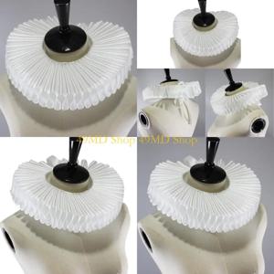 49MD 빈티지 광대 목 ruff 부드러운 가짜 칼라 분리 가능한 칼라 빅토리아 랑네침 의상 소설 목걸이 목걸이