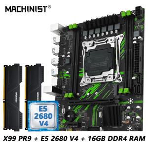 MACHINIST X99 PR9 마더보드 키트 세트 LGA 2011-3 인텔 제온 E5 2680 V4 CPU 및 DDR4 16GB(2*8G) RAM 옵션 콤보 usb3.0 NVME