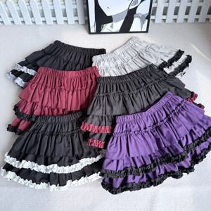 펑크 스타일 빈티지 블랙 레이스 미니 스커트 여성 여름 서브컬쳐 플러피 케이크 스커트 캐주얼 카와이 스윗 Y2k 미니 스커트 시크