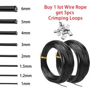 1-6mmBlack PVC 강철 와이어 로프 304 스테인레스 스틸 핸들링 서스펜션 가드 레일 서스펜션 핸들링 용 강철 케이블 로프 5-100M
