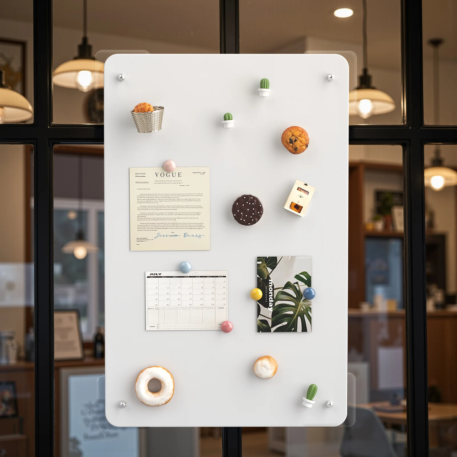 벽용 자석 보드 홈 디스플레이 기념품 자석, 사진 및 메모, 흰색을 위한 내구성 있는 금속 게시판