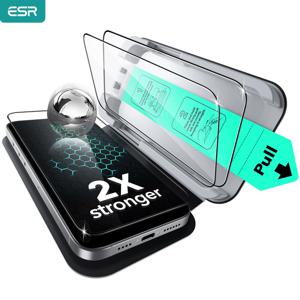 아이폰 17/16/15/14/13 Pro Max용 ESR 3팩 스크린 보호 필름, 아이폰 17 Pro Max 및 17 Air용 군용 강화 유리 필름