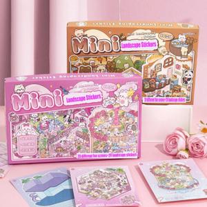 41개 세트, 20개의 장면 카드, 20개의 스티커, 1쌍의 핀셋, 3D 미니 장면 스티커, DIY 수제 3D 풍경 스티커 포함