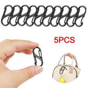 5/10PCS 전술 S 유형 카라비너 ​​캠핑 장비 미니 도난 방지 알루미늄 합금 키 체인 후크 하이킹 배낭 버클 BBK01