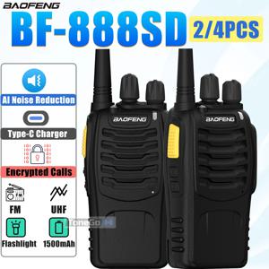 바오펑 BF-888SD 무전기 AI 노이즈 감소 업데이트 BF-888S 암호화 통화 FM 무선 주파수 복사 타입-C UHF 무전기