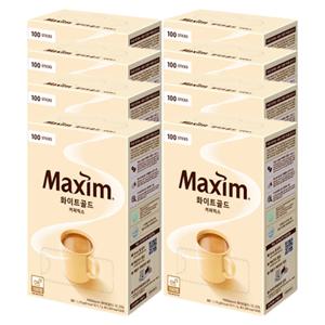 [무료배송] 맥심 화이트골드 커피믹스 100T x 8통, 1박스