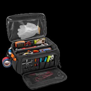 XMSJ 14인치 헤비 듀티 전술 공구 가방 미끄럼 방지 베이스 다용도 정리함 수공예자 목수용 내구성 휴대용 공구 보관함