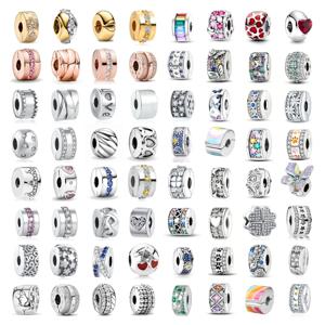 2026 오리지널 925 실버 포지셔닝 버클 클립 참 문&스타 나비 비즈 팔찌 참 여성 DIY 주얼리 선물