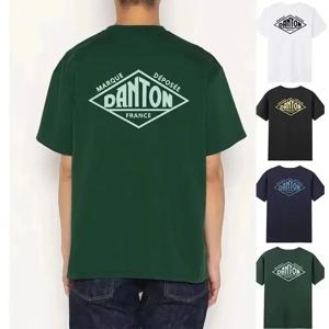 여름 일본산 면 남녀 공용 티셔츠 커플 스타일 프랑스 패션 앞뒤 레터 프린팅 티셔츠