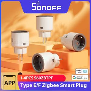 1-4PCS SONOFF S60ZBTPF EU 16A iPlug Zigbee 스마트 플러그 에너지 모니터링 기능이 있는 스마트 홈 콘센트 소켓은 Alexa Google 홈을 지원합니다
