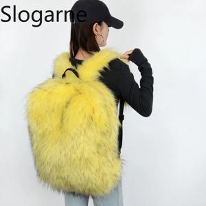 여성용 럭셔리 퍼 백팩 대용량 남성용 라쿤 인조 퍼 가방 겨울 여행 가방 2026 신년 선물 브랜드 디자이너 백팩