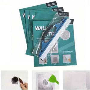 5개입 20cm 석고보드 수리 키트 유리섬유 메쉬 균열 패치 자가 접착 벽 수리 패치 스크레이퍼 사포 포함