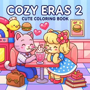 COZY ERAS 2 성인을 위한 대담하고 쉬운 패턴 색칠하기 책 귀여운 그림책 파티와 생일을 위한 완벽한 선물