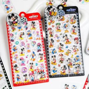 귀여운 디즈니 크리스탈 미키와 미니 3D 입체 스티커 학생 퍼즐 스티커 장난감 휴대폰 케이스 카메라 헤드폰 DIY 장식
