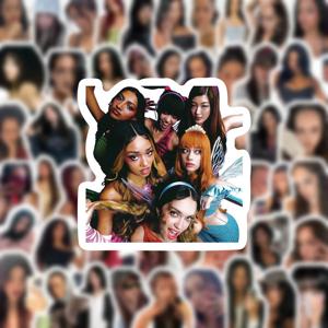 100개 캣아이 걸그룹 휴대폰 그래피티 스티커 장식용 스케이트보드 여행가방 방수 스티커