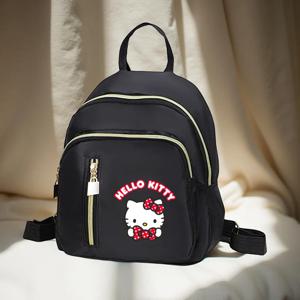 헬로키티 소형 백팩 - 조절 가능한 스트랩이 있는 미니 백팩, 일상 출퇴근 및 야외 여행 작업용 다중 포켓 디자인