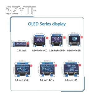 화이트 워드 OLED 시리즈 OLED 디스플레이 모듈, 아두이노용 12864 LCD, IIC I2C SPI 128x64 I2C SSD1306, 0.91 인치, 0.96 인치, 1.3 인치