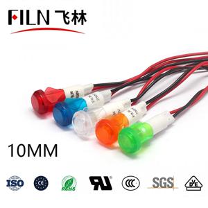 FILN 10mm 12v 24v 220v 110v 플라스틱 유선 터미널 신호 램프 저렴한 가격 Led 표시 등