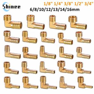 파고다 커넥터 6 8 10 12 13 14 16mm 호스 바브 커넥터 테일 스레드 1/8 1/4 3/8 1/2 3/4 1BSP 스레드 황동 파이프 피팅 엘보