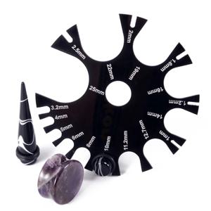 1PC 아크릴 라운드 와이어 두께 눈금자 피어싱 쥬얼리 바늘 귀 터널 게이지 직경 측정 도구는 1mm-25mm를 측정할 수 있습니다