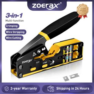 ZoeRax RJ45 CAT6 크림프 툴 패스 스루 크림퍼 커터(Cat6 Cat5 Cat5e 8P8C 모듈러 커넥터 이더넷 올인원 와이어 툴)
