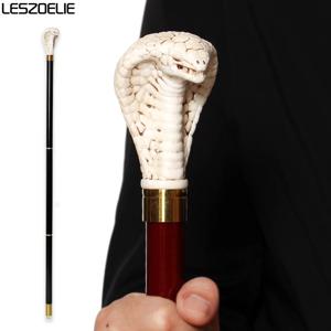 94cm 코브라 헤드 스틱 남성용 레진 손잡이 레드 독일산 너도밤나무 분리형 나무 지팡이 여성 패션 파티 장식용 지팡이