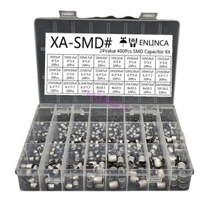400 개/몫 1 미크로포맷-1000 미크로포맷 24 값 모듬 키트 전해 콘덴서 SMD 알루미늄 전해 콘덴서
