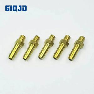 5 개 3mm 4mm 5mm 6mm 8mm 10mm OD 호스 바브 M3 M4 M5 M6 M8 M10 미터법 수나사 황동 파이프 피팅 커플러 커넥터 어댑터