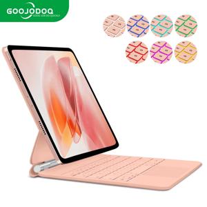 GOOJODOQ 매직 키보드, iPad Pro 11인치 4세대/3세대/2세대/1세대 iPad Air 11 M2 M3 Air 4 Air 5 플로팅 스탠드 블루투스 키보드