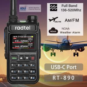 Radtel RT-890 풀 밴드 햄 라디오 아마추어 2 웨이 라디오 999CH 워키 토키 AM 항공 항공 밴드 컬러 스캐너 해양 NOAA 스캔