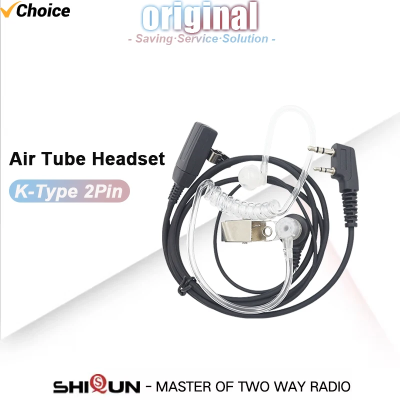 Baofeng UV-5R 워키 토키 헤드셋, 마이크 2 핀 음향 에어 튜브 헤드셋 UV-18Pro Kenwood UV-13 DM-1701 UV-5RH Pro Max Radio