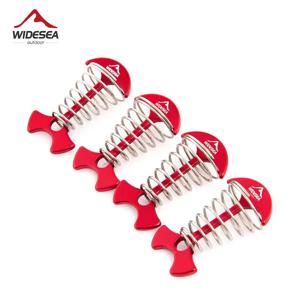 Widesea 4 개/대 캠핑 조정 가능한 판자 나선형 모양의 물고기 뼈 데크 카라비너 ​​윈드 로프 버클 텐트 스테이크 후크 보드 페그