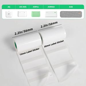 PeriPage 열 스티커 라벨 용지, 박스 당 3 롤, 10 년 보유 기간-15mm, 30mm, 56x30mm, 2.2x1.2 인치