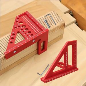 1개 목공용 다각도 각도기 플라스틱 앵글러 스크라이버 목공용 각도기 또는 도웰 핀 포함 각도 측정기