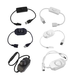 LED 손잡이 조광기 USB 스위치 5V USB 12V 24V DC LED 조광기 인라인 디밍 스위치 ON OFF 단색 LED 스트립 조명
