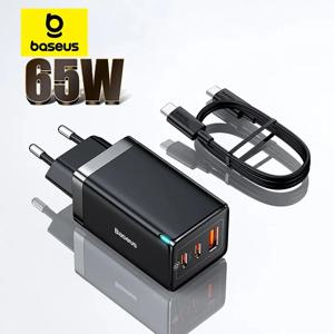 베이스어스 65W GaN 충전기 퀵 차지 타입 C 폰 충전기 USB 충전기 휴대용 고속 충전기 노트북 아이폰 17 16 15 14 13용