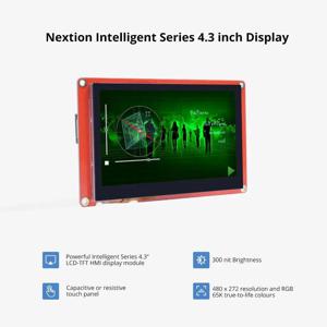 Nextion LCD-TFT HMI 디스플레이 모듈, 지능형 시리즈, RGB 65K 컬러, 정전식 및 저항식 터치 패널, 인클로저 없음, 4.3 인치