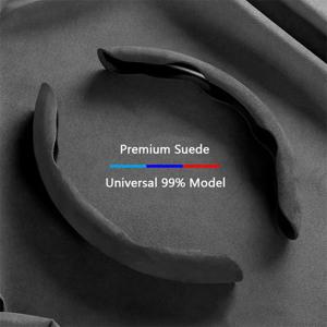 스웨이드 유니버설 38CM 자동차 핸들 부스터 커버 미끄럼 방지 자동 인테리어 스티어링 프로텍터 장식 액세서리