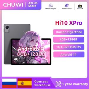 CHUWI Hi10X Pro 안드로이드 14 태블릿 10.1'' 8GB RAM 128GB ROM Unisoc T606 옥타코어 HD IPS 터치스크린 태블릿 PC 13MP+5MP 카메라