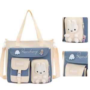 핸드백 학생 운반 책 가방 여성 캔버스 대용량 지퍼 중학생 과외 가방 과외 가방 Cros