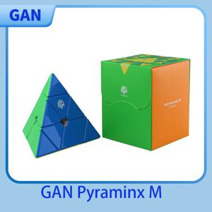 【JudyCube】 GAN Pyraminx Magnetic(향상된 UV 코팅) Gan 피라미드 퍼즐 스티커 없는 삼각형 큐브(GES 추가 포함)