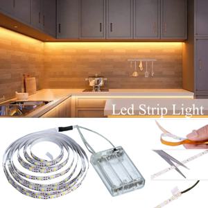 1PC Led 스트립 빛 SMD2835 Tv 배경 조명 및 홈 장식에 대 한 유연한 조명 따뜻한 흰색 3AA 배터리 전원